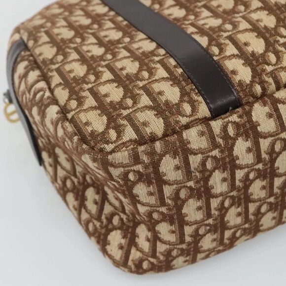 Christian Dior Trotter Canvas Hand Bag Brown Gold Auth BD2000 - Picture 4 of 16